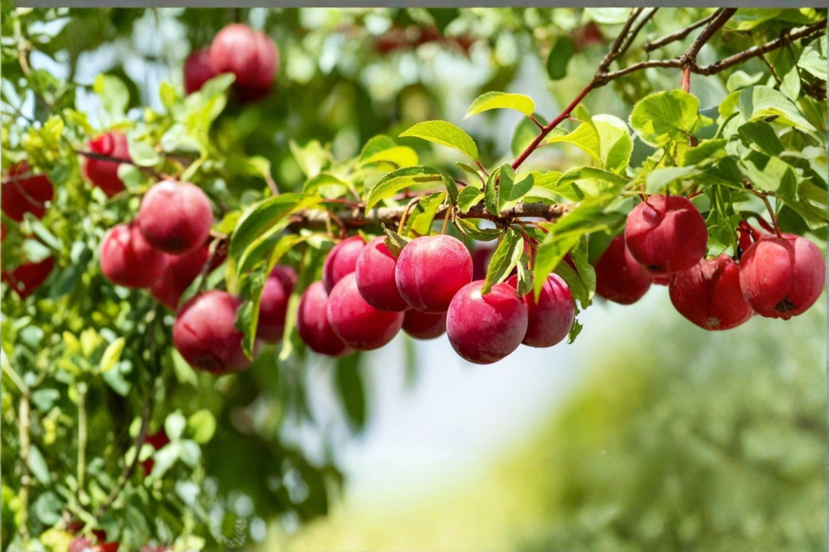 AU Rosa Plum Tree Live Plant 4-6 Ft - Sweet Red Fruit Tree for Garden & Orchard - Prunus salicina Hybrid