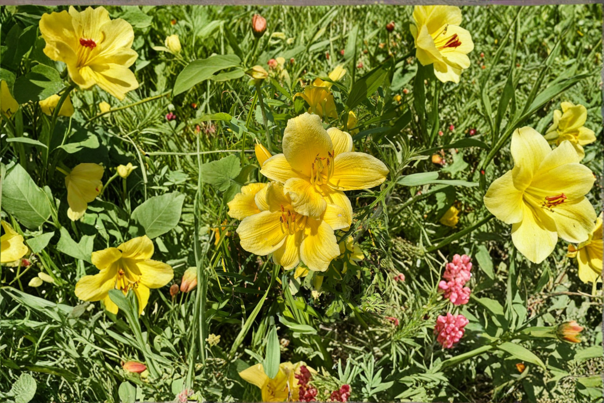 Daylily Bare Root Plants - 3 Pink Purple Hemerocallis 'Raindrop' Perennial for Summer Garden Blooms