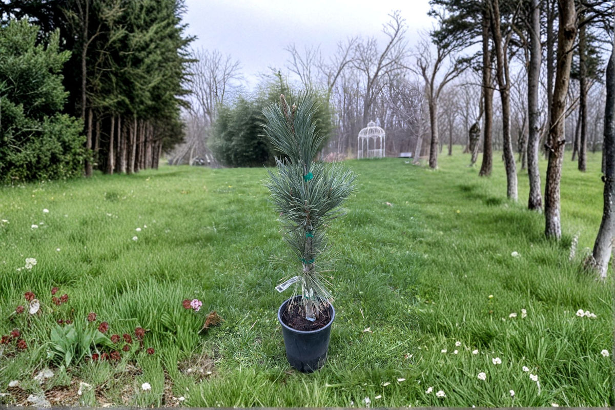 Glauca Reflexa Limber Pine 12 Inch Live Plant, Blue Evergreen Conifer, Pinus flexilis, Unique Ornamental Tree in 1 Gallon Pot