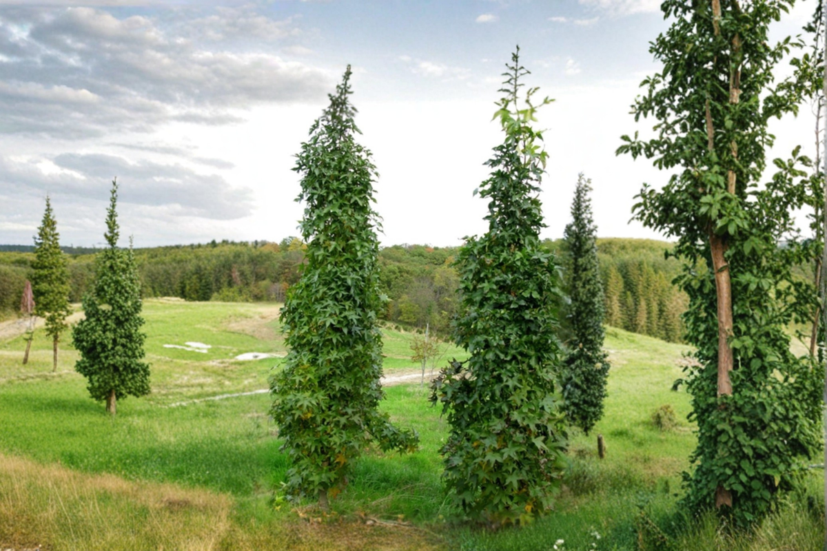 Columnar Sweet Gum Tree 24” Live Plant - Liquidambar styraciflua 'Slender Silhouette' - Bare Root for Narrow Gardens