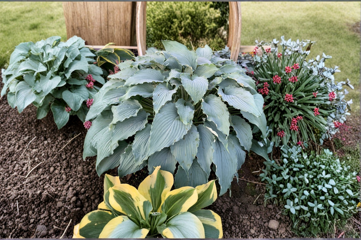 Wind Beneath My Wings Hosta Starter Plant 3 Inch Pot Variegated Green White Leaves Hosta ‘Wind Beneath My Wings’
