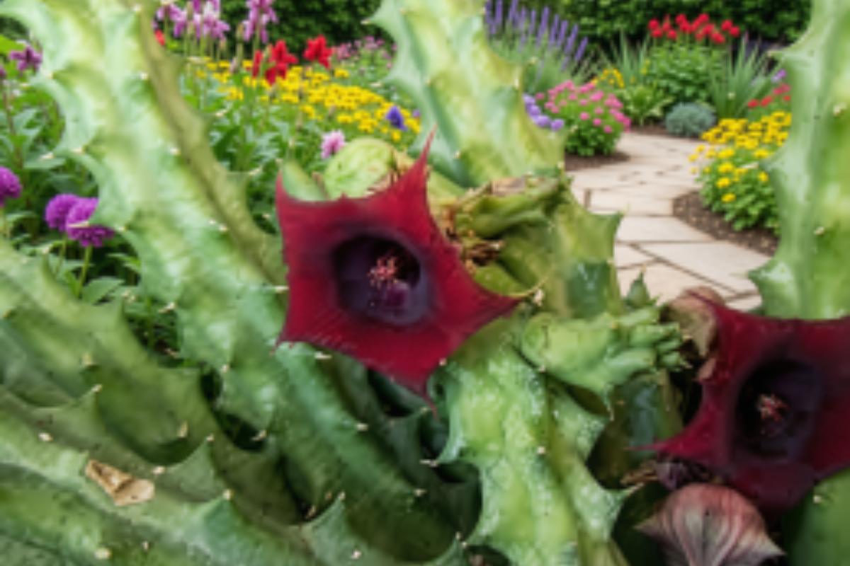 Red Dragon Huernia Succulent Plant - 3 Inch Pot, Star-Shaped Red Flowers, Huernia schneideriana, Live Rooted Plant