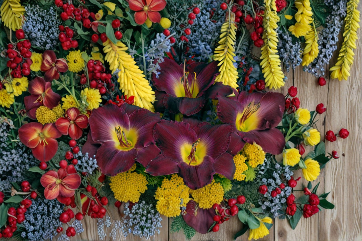 Daylily 3 Bare Root Plants - Deep Purple Strutters Ball Hemerocallis - Hardy Perennial for Summer Garden Flowers