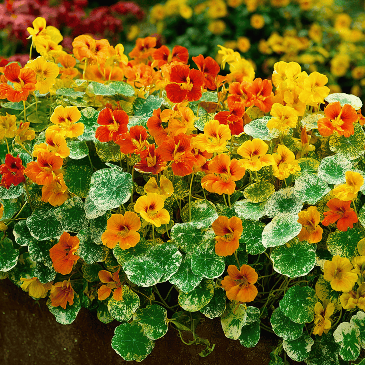 Nasturtium Seeds - Alaska Mix - 25 Seeds - Edible Flowers - Tropaeolum majus