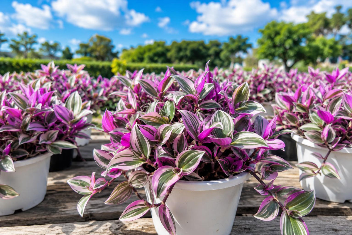Unrooted Tradescantia Nanouk Cuttings 3-4 Inches, Pink and Green Variegated Houseplant Propagation Material