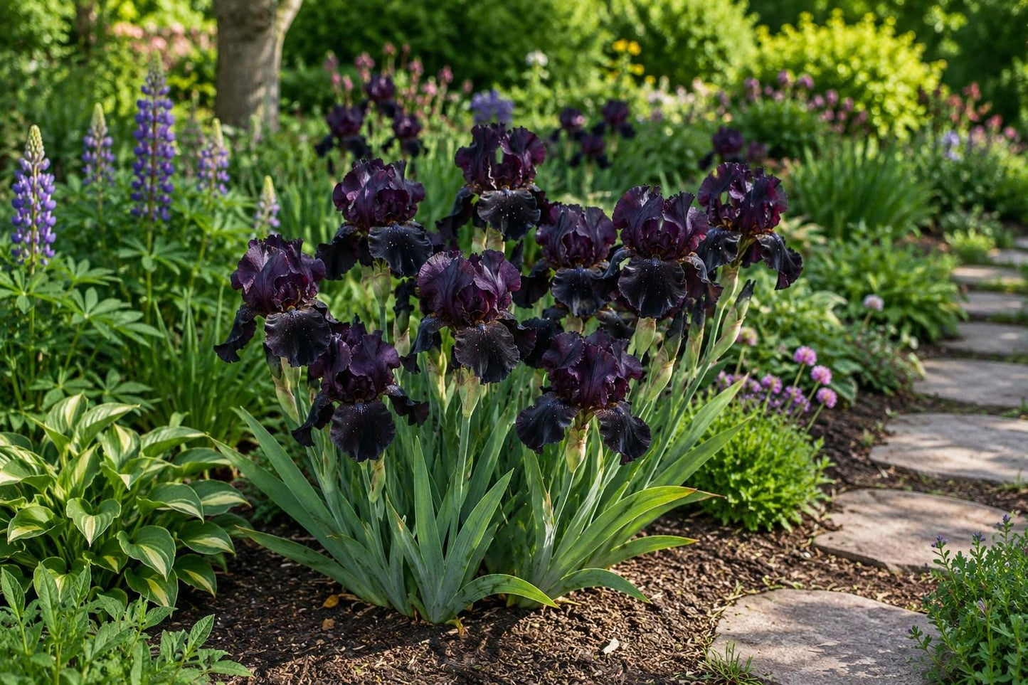 Black Dragon Iris Seeds - 50 Premium Iris germanica for Home Gardening, Borders & Containers