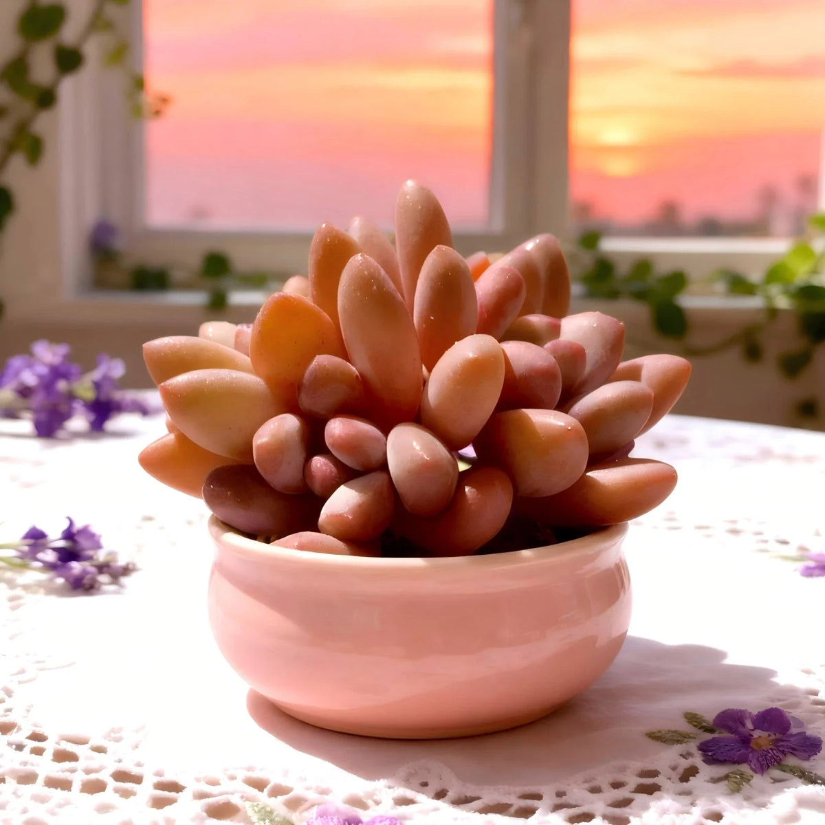 Live Plant xPachyveria ‘Elaine’ Rare Succulent | Easy Care Hybrid Pachyphytum x Echeveria | Indoor Decor Real Plant