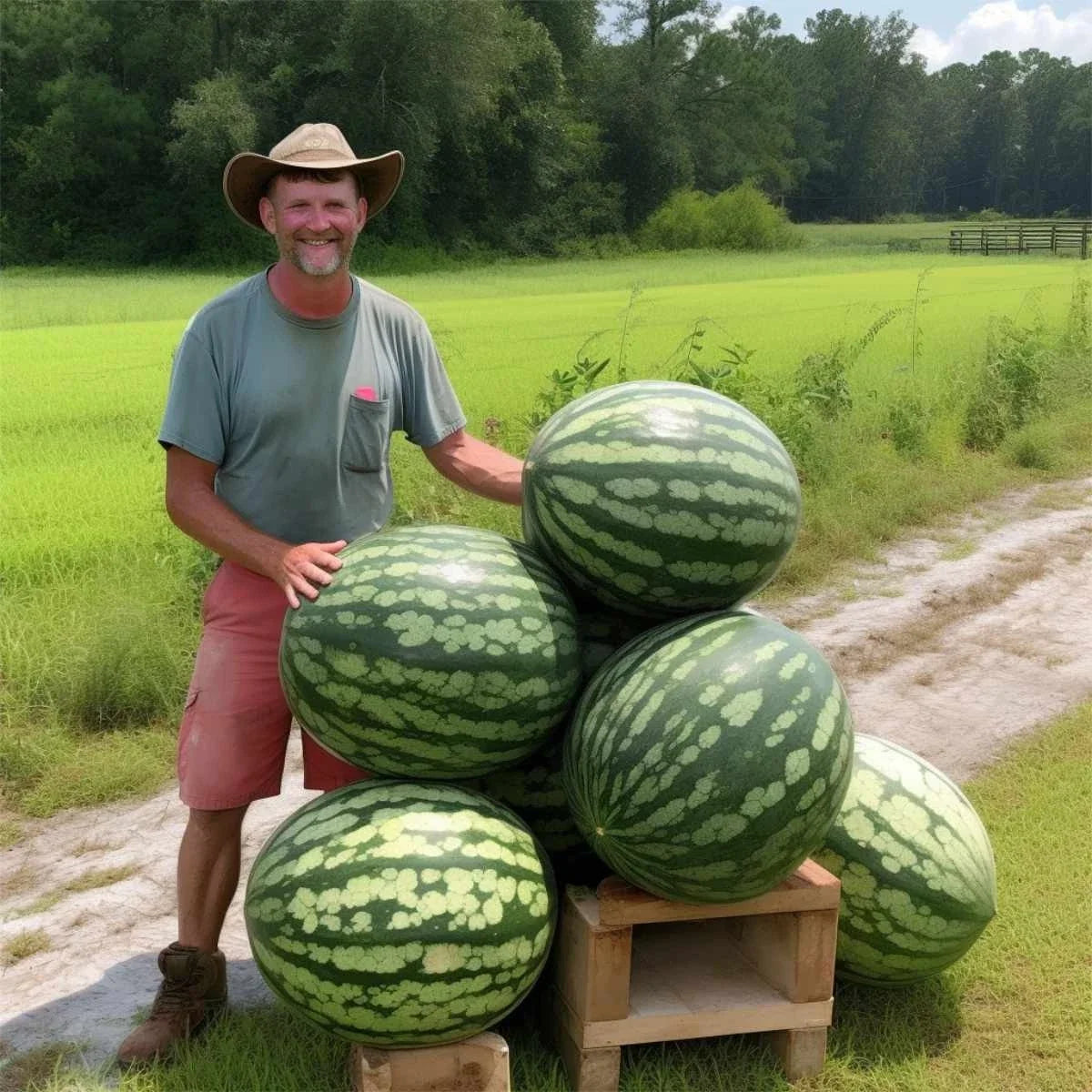 Florida Giant Watermelon Seeds - 24 Heirloom Non-GMO Organic Seeds - Citrullus lanatus - Perfect for Home Gardens