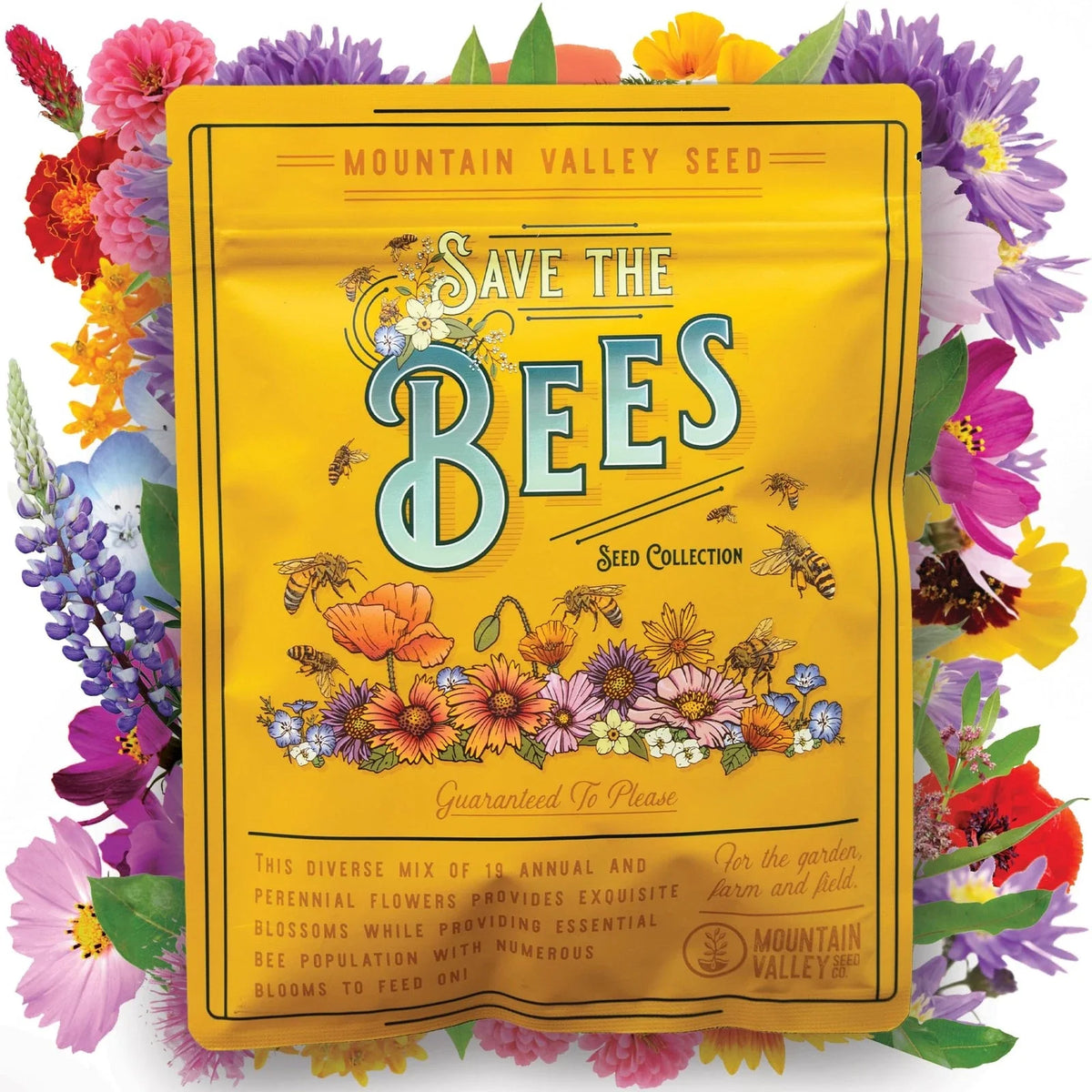 Bulk Wildflower Seeds 2 Oz - Non-GMO Bee & Pollinator Mix - Supports Biodiversity, Eco-Friendly Planting, Various Scientific Names