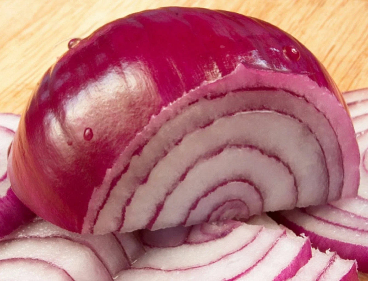 Organic Red Burgundy Sweet Onion Seeds - Short Day Variety for Spring & Fall - Allium cepa - 200 Seeds Packet