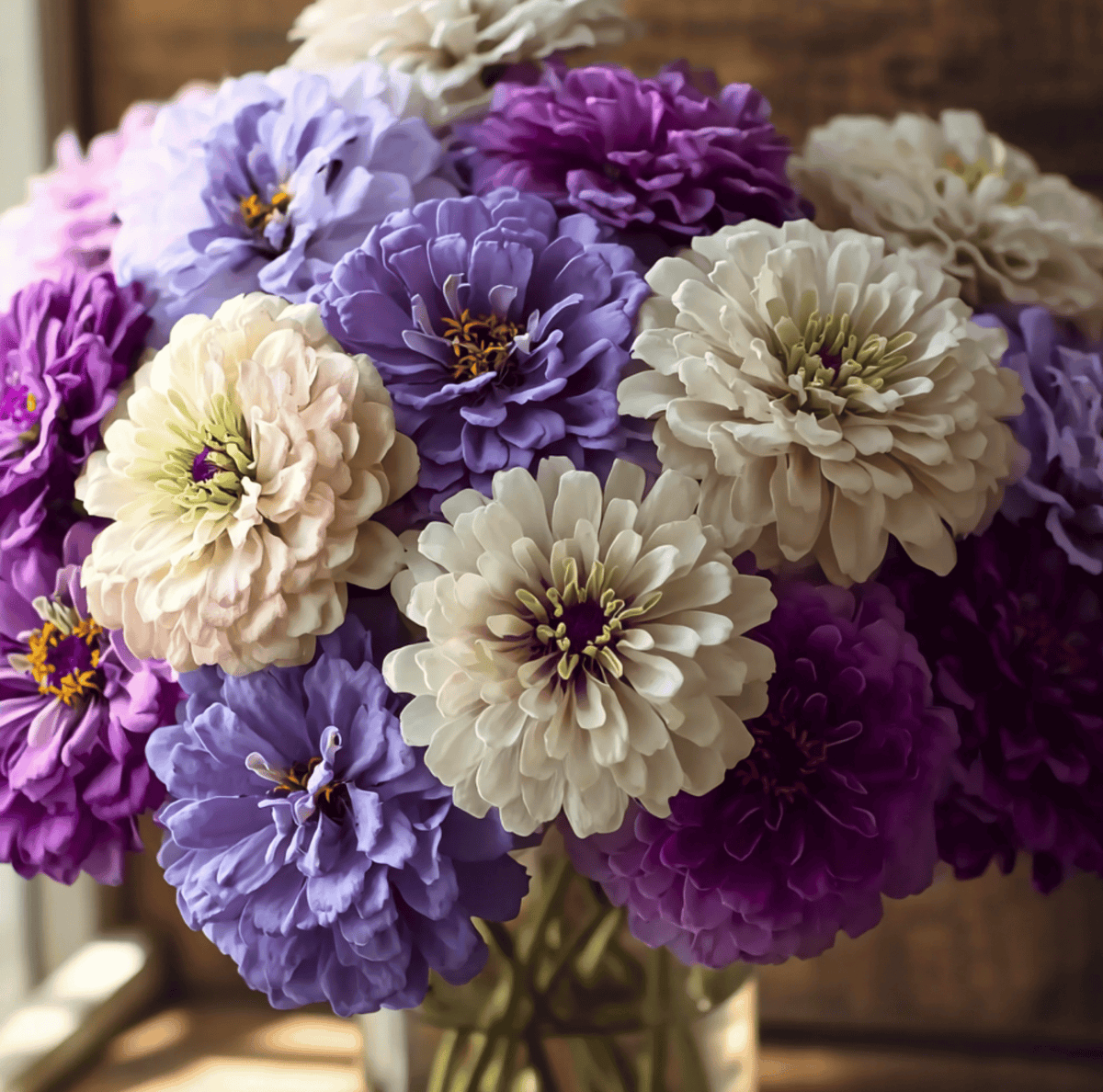 Blueberry Cheesecake Zinnia Seeds - 100 Pack - Colorful Flower Seeds - Zinnia elegans