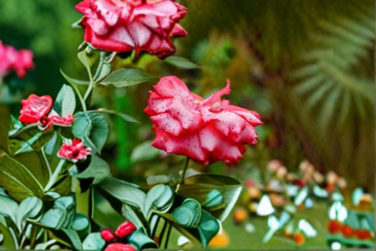 Floribunda Rose Bush 3 Gallon - Impatient Variety with Orange Red Blooms - Rosa hybrid - Flowering Garden Shrub for Outdoor Landscape