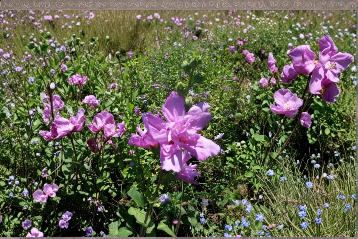 Purple Althea Live Plant 1 Gallon - Double Flower Hibiscus Shrub, Hibiscus syriacus, Purple Blooms for Garden Landscaping