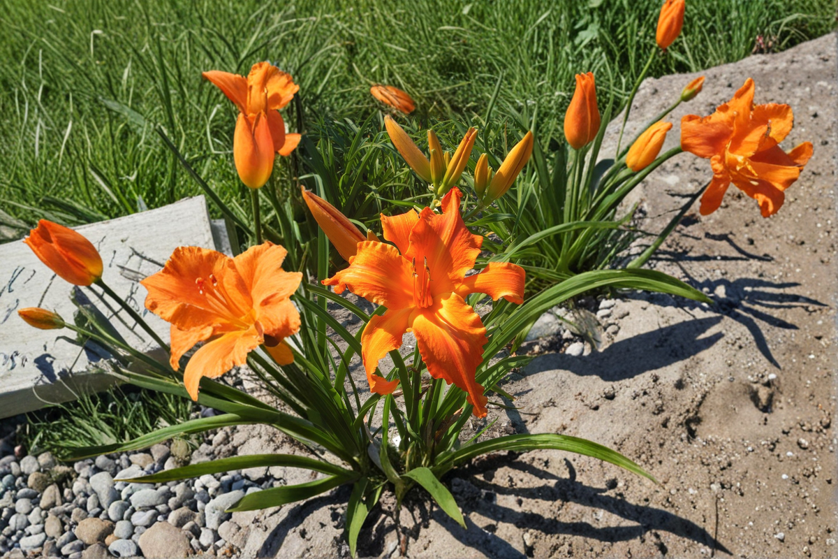 Daylily ‘Primal Scream’ 3 Bare Root Plants – Bright Orange Hemerocallis Perennial for Summer Garden Blooms