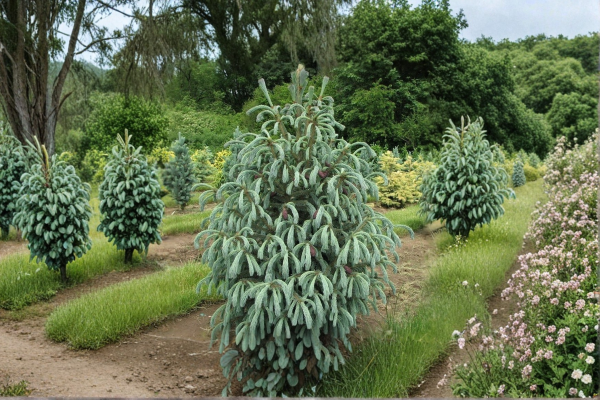 Blue Magoo Engelmann Spruce Plant 1 Gallon Pot - Picea engelmannii Blue Conifer Tree 12-18 Inches - Evergreen Landscape Accent