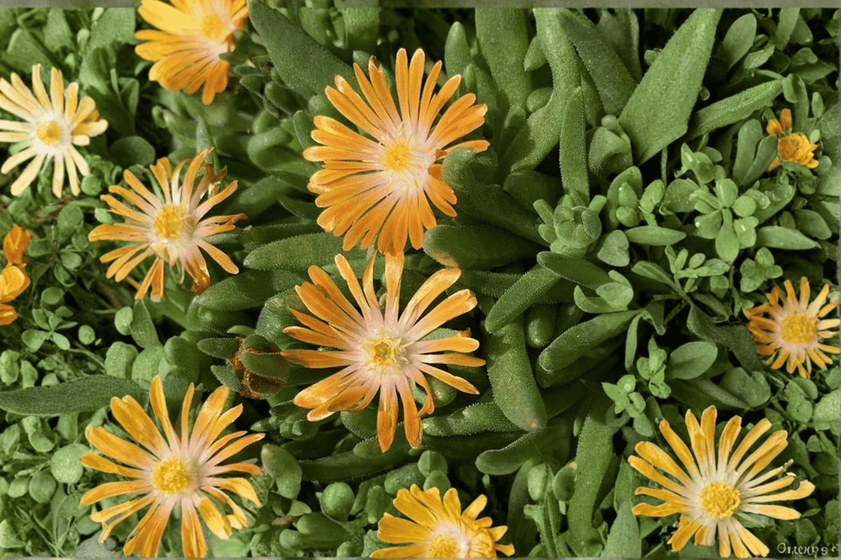 Orange Crush Ice Plant 4-Inch Pot Live Plant Succulent Delosperma ‘Orange Crush’ Groundcover for Rock Gardens Containers