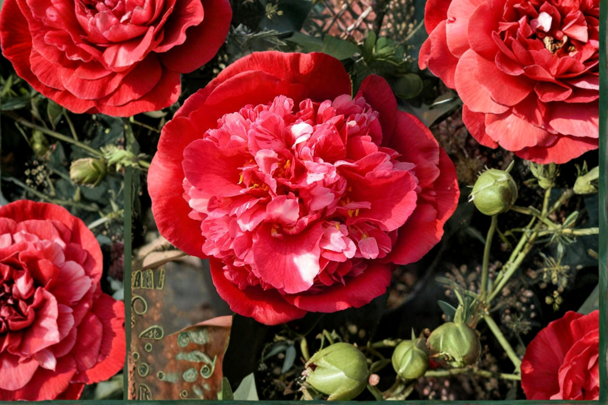 Japanese Camellia ‘Laura Walker’ 3 Gallon - Pink Variegated Evergreen Flowering Shrub - Camellia japonica