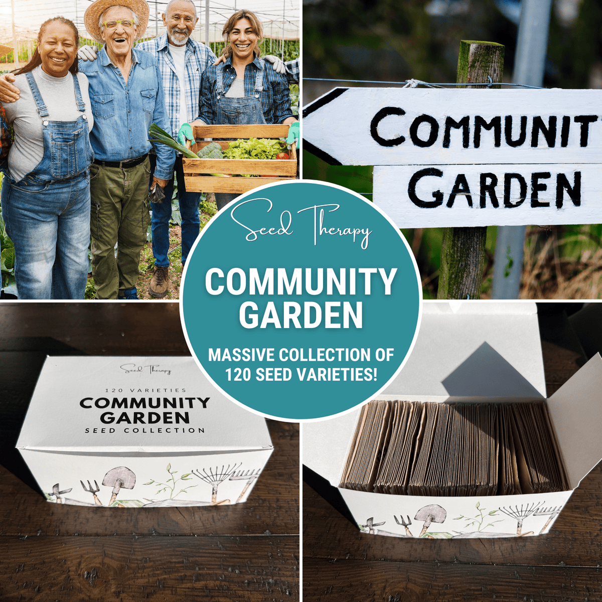 Survival Seed Vault - 120 Seed Varieties for Community Gardens - Heirloom & Non-GMO Seeds for Sustainable Gardening