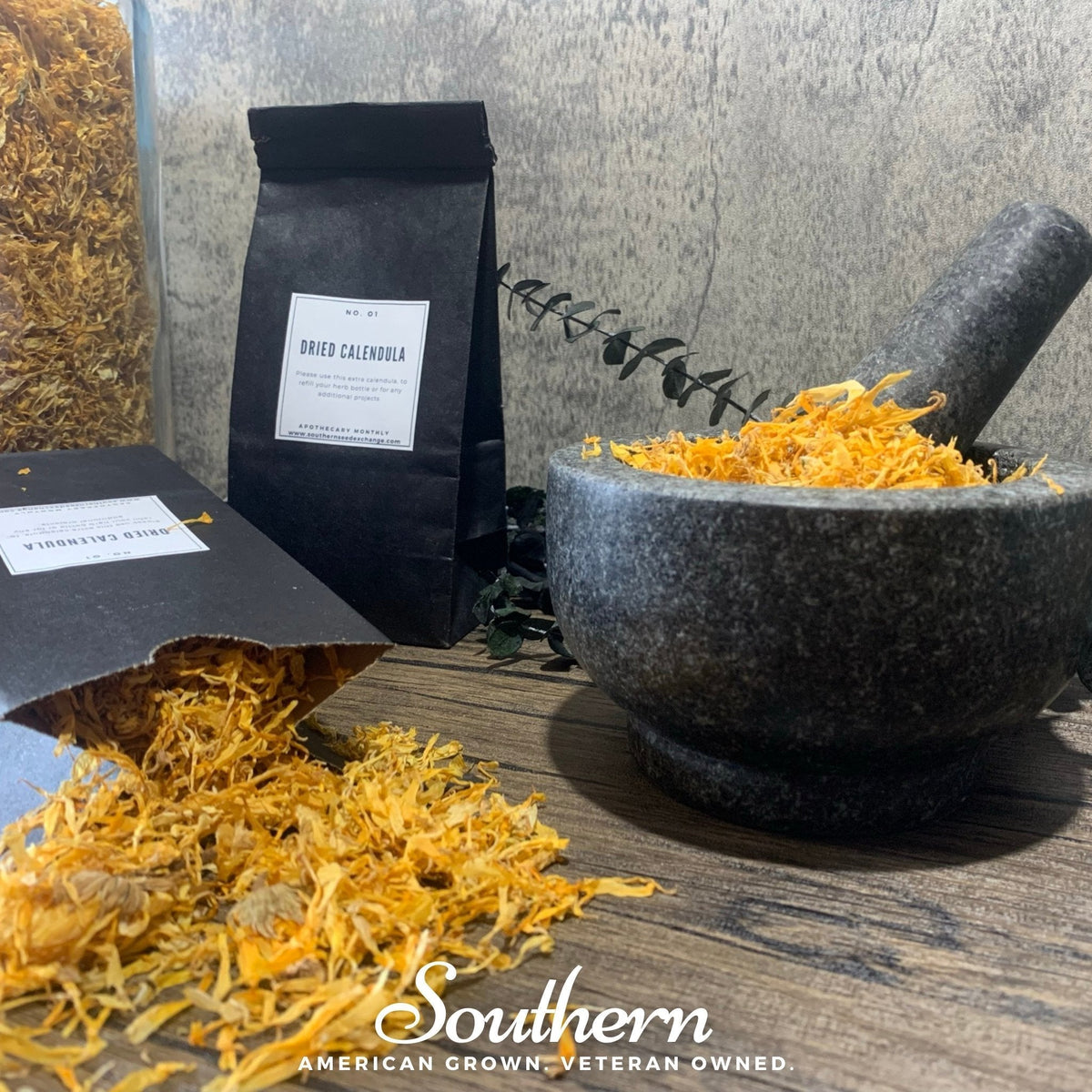 Dried Calendula Petals - 2 Cups - Natural Herbal Tea Ingredient - Calendula officinalis