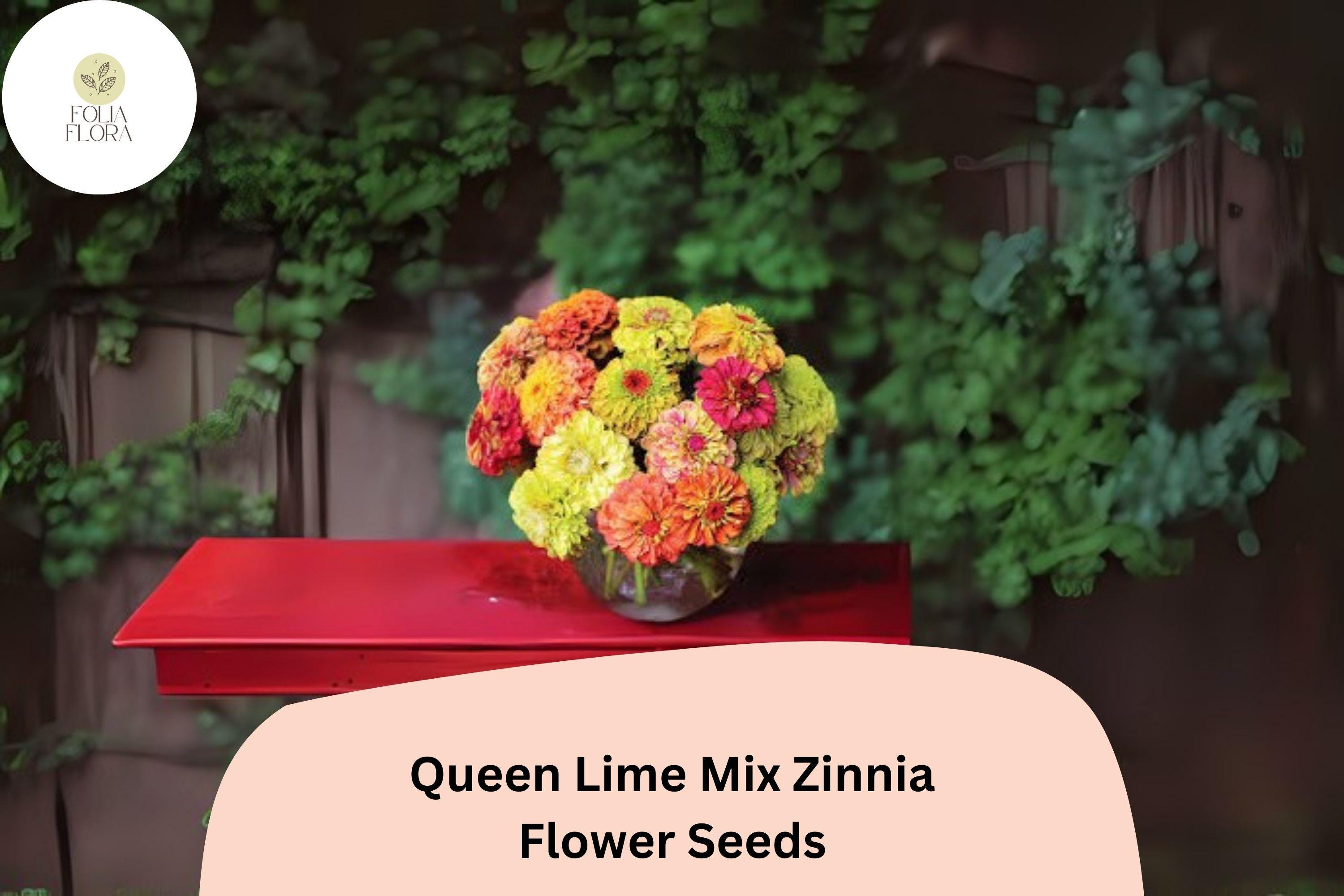 Queen Lime Mix Zinnia Seeds â€“ Red, Peach & Green Garden Blooms