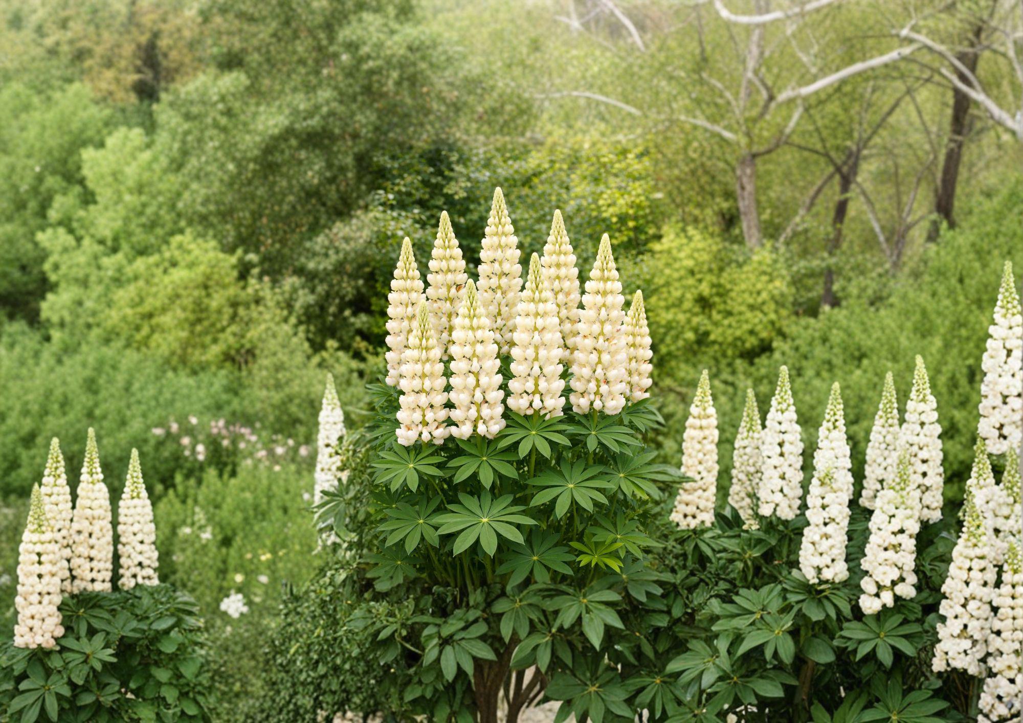 Russell White Lupine Seeds – Perennial Flower Seeds for Borders, Cottage Gardens, Pollinator Friendly, Lupinus polyphyllus