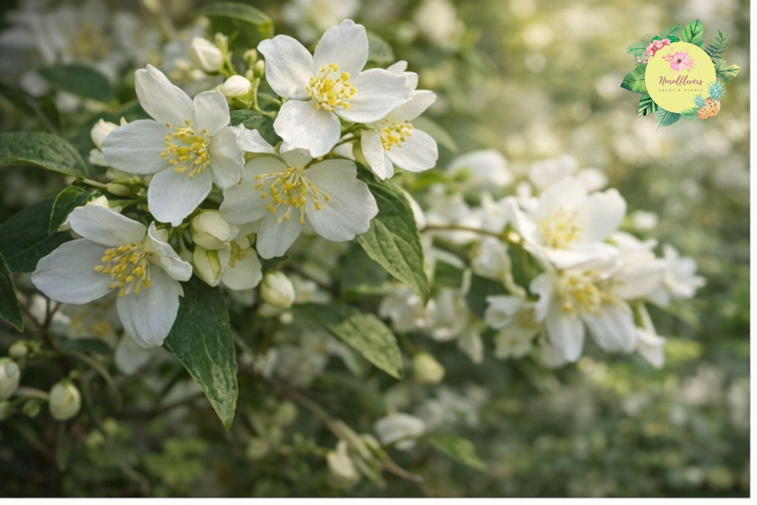 Minnesota Mockorange Bare-Root Shrub Snow White Philadelphus coronarius 'Snow White' for Garden Landscaping