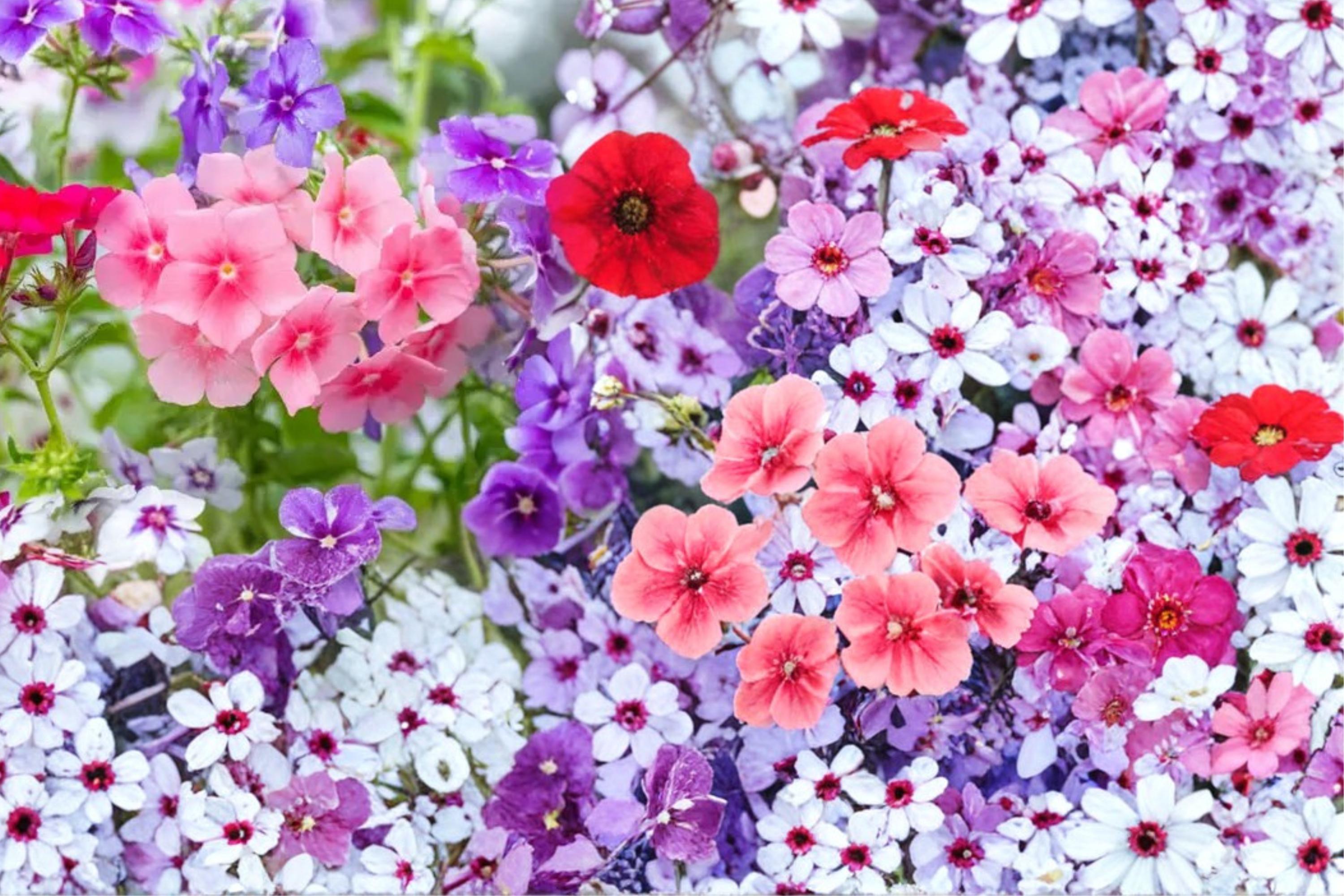 Annual Phlox Seeds – Phlox drummondii – Colorful Flower Clusters for Borders & Containers – Herbaceous Annual Seed Pack