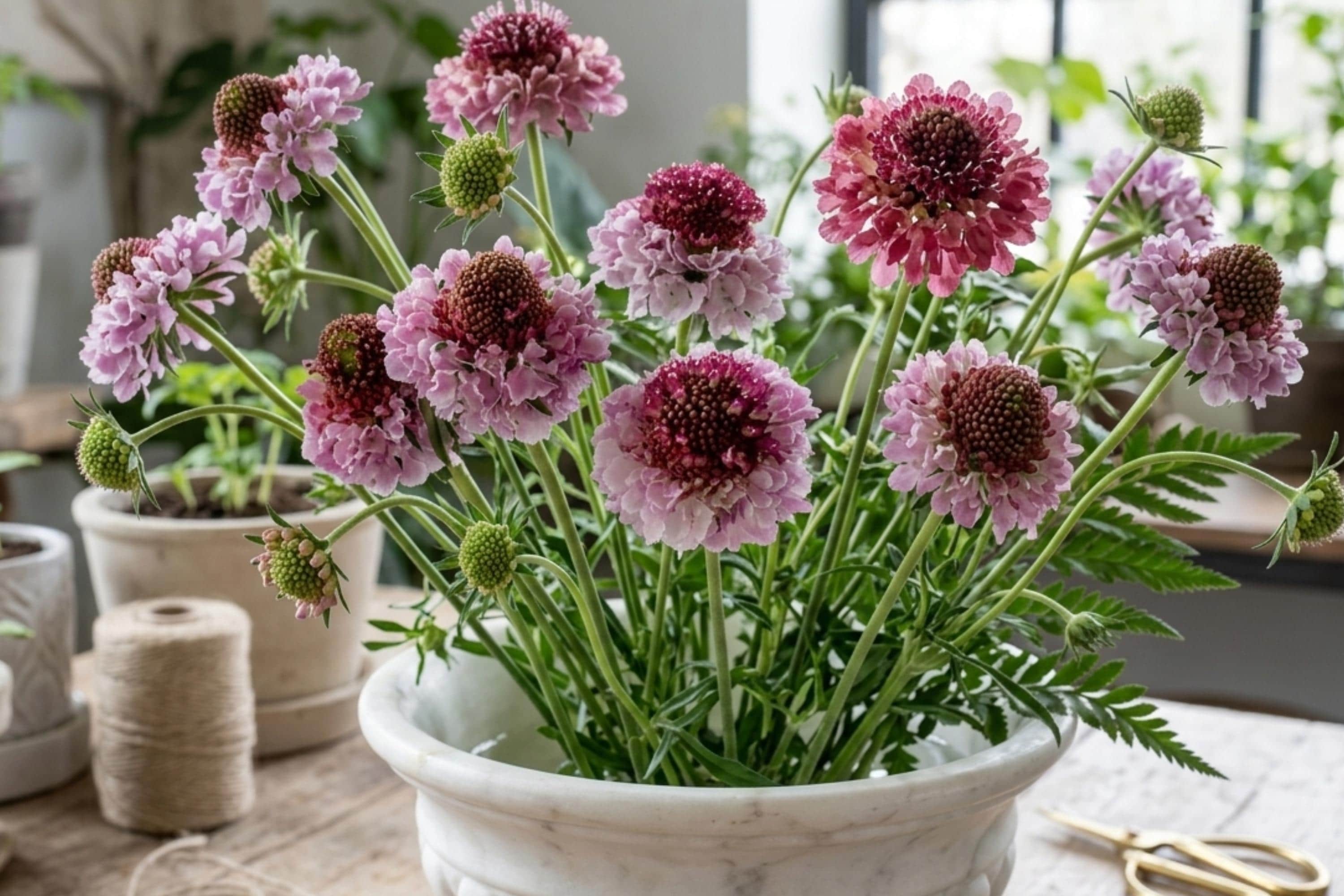 Salmon Rose Scabiosa Seeds – Annual Flower, Pollinator Attractor, Cut Flower, Scabiosa japonica, 75+ Seeds
