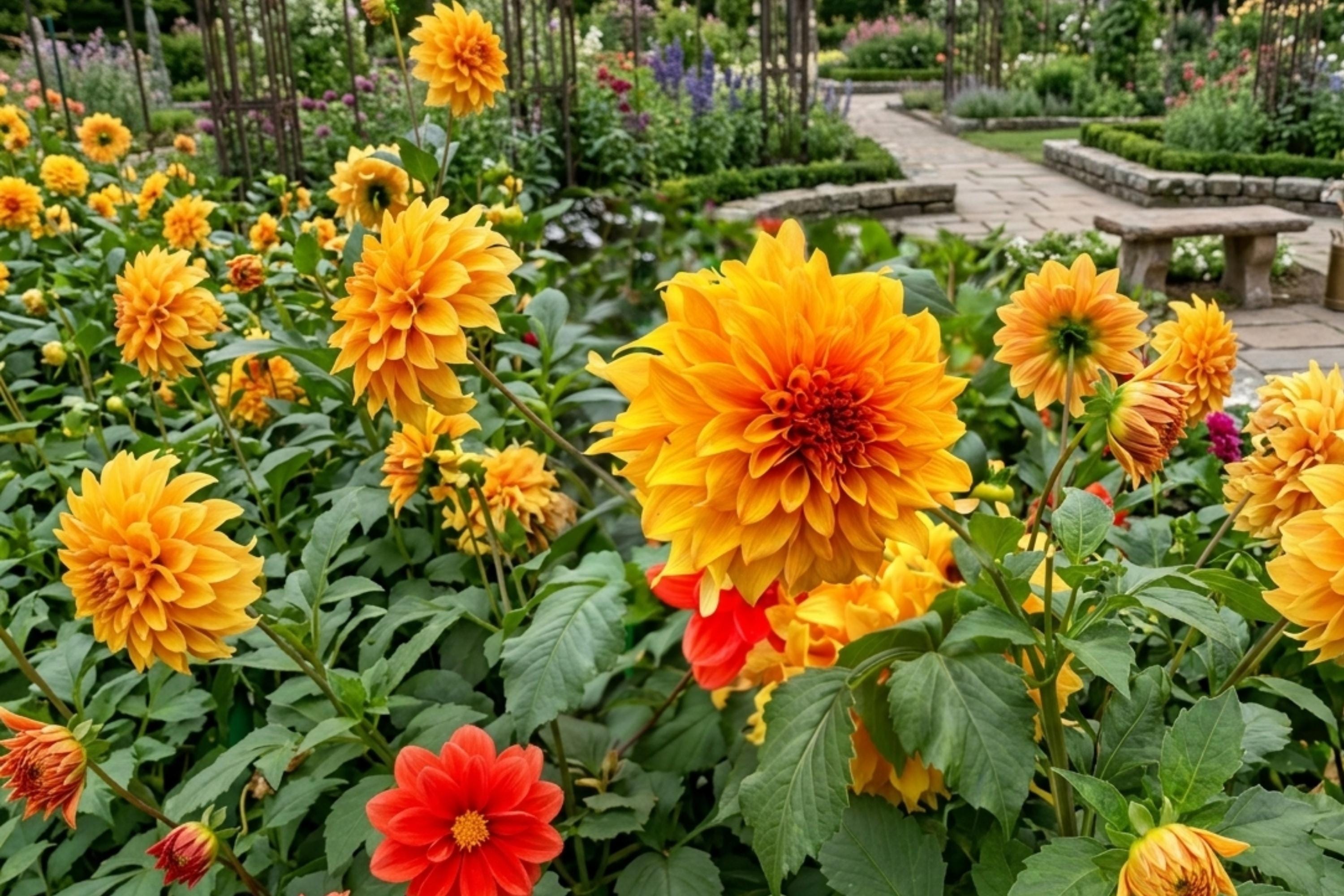 Dinnerplate Dahlia Bulb Clump – Hercules Variety, Colorful Flower Tuber, Large 10-inch Blooms, Dahlia pinnata