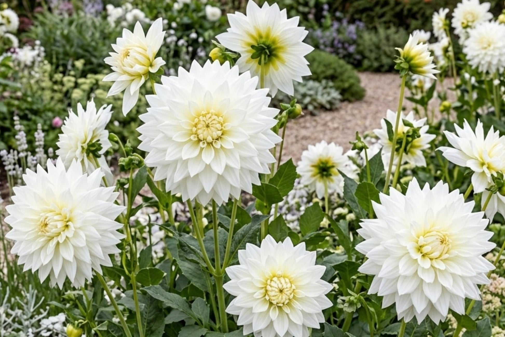 Large White Fleurel Dahlia Bulb Tuber Clump | Dinner Plate Dahlia, Dahlia pinnata, Garden Flower