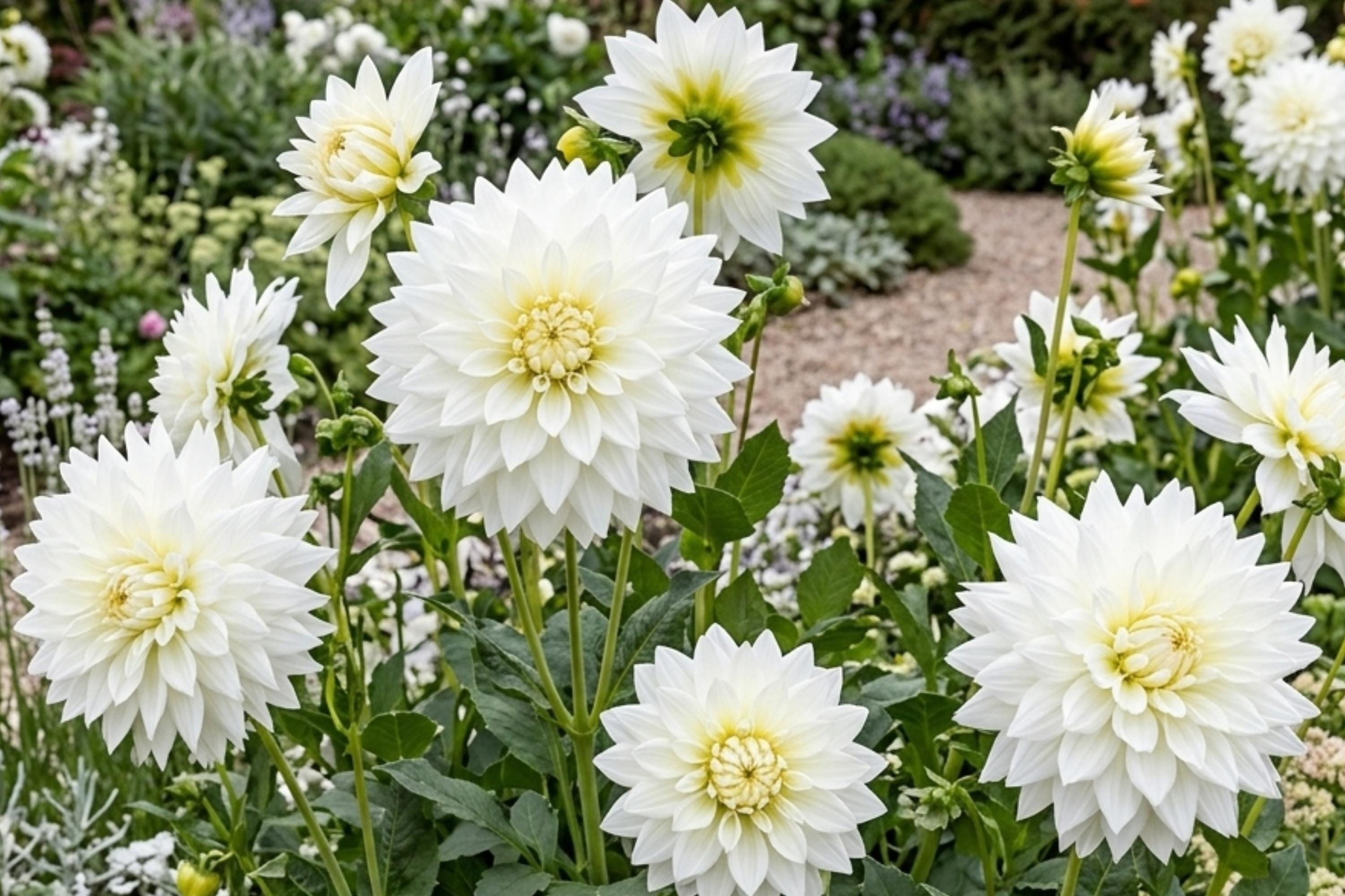 Large White Fleurel Dahlia Bulb Tuber Clump | Dinner Plate Dahlia, Dahlia pinnata, Garden Flower