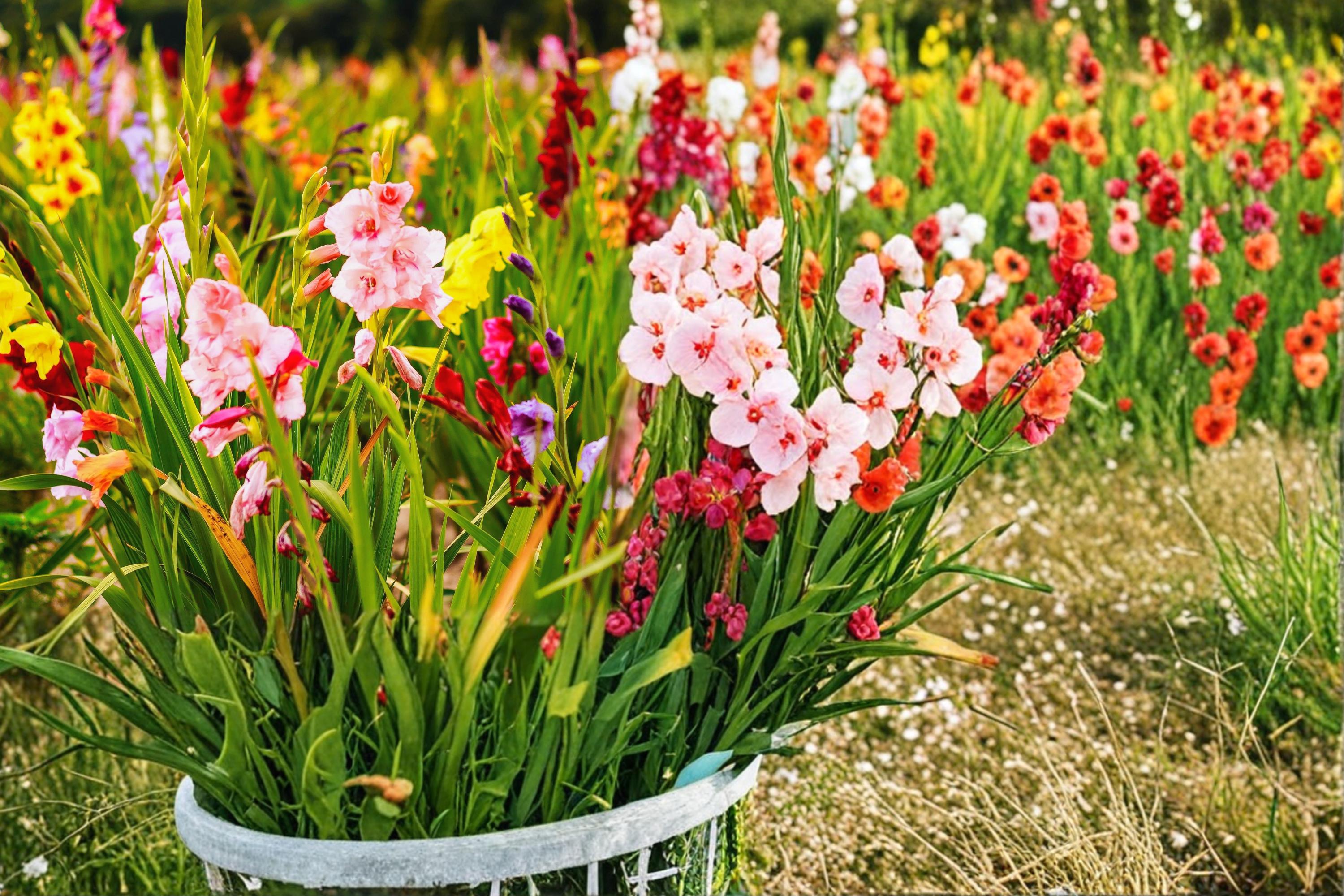Mixed Color Gladiolus Bulbs – 20 Pack, Perennial Flowering Corm, Tall Upright Blooms for Garden Beds & Borders