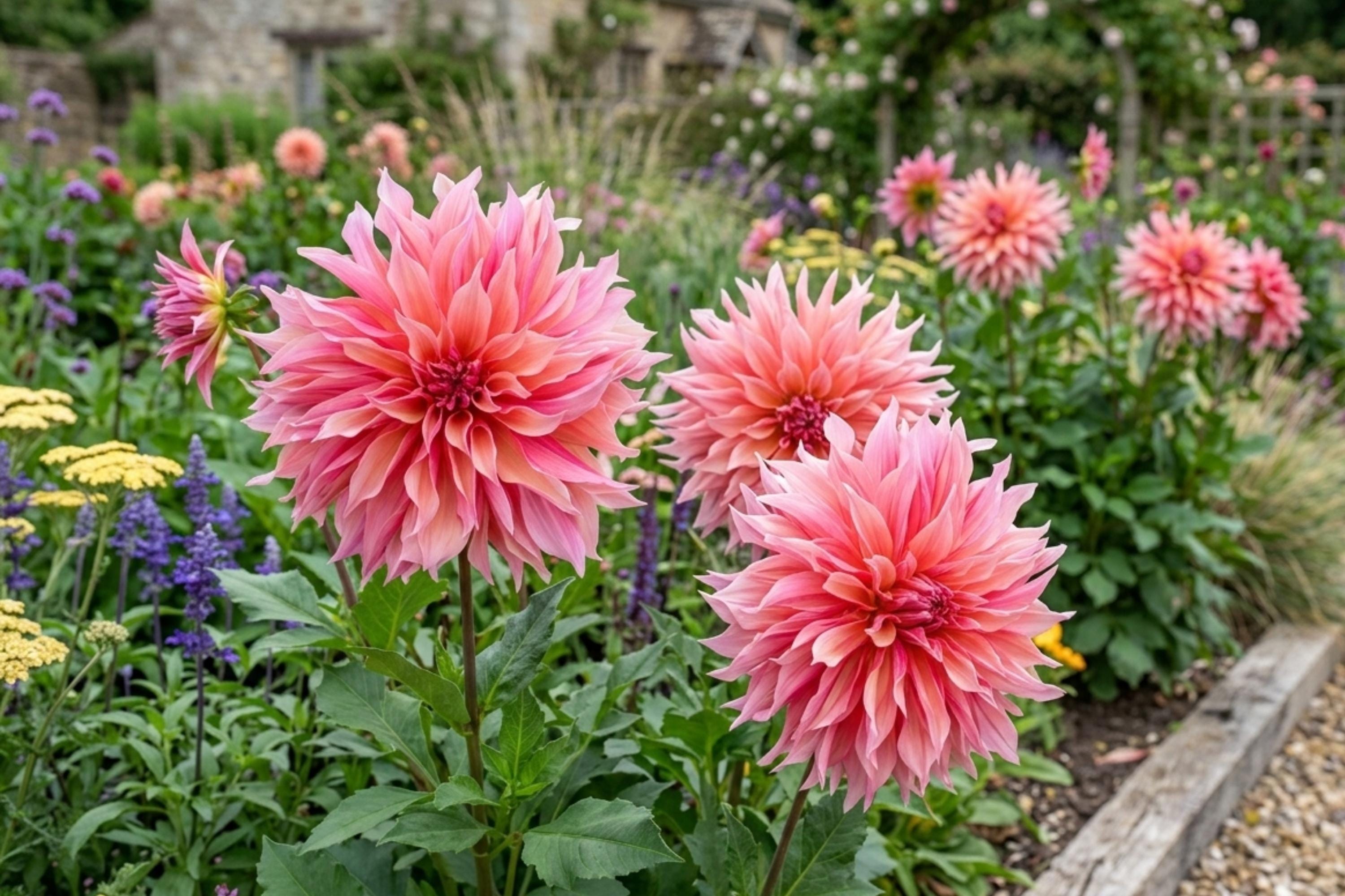 Dinnerplate Dahlia Bulb Clump LABYRINTH – Large Blooming Garden Flower, Dahlia pinnata, Full Sun, Easy to Grow