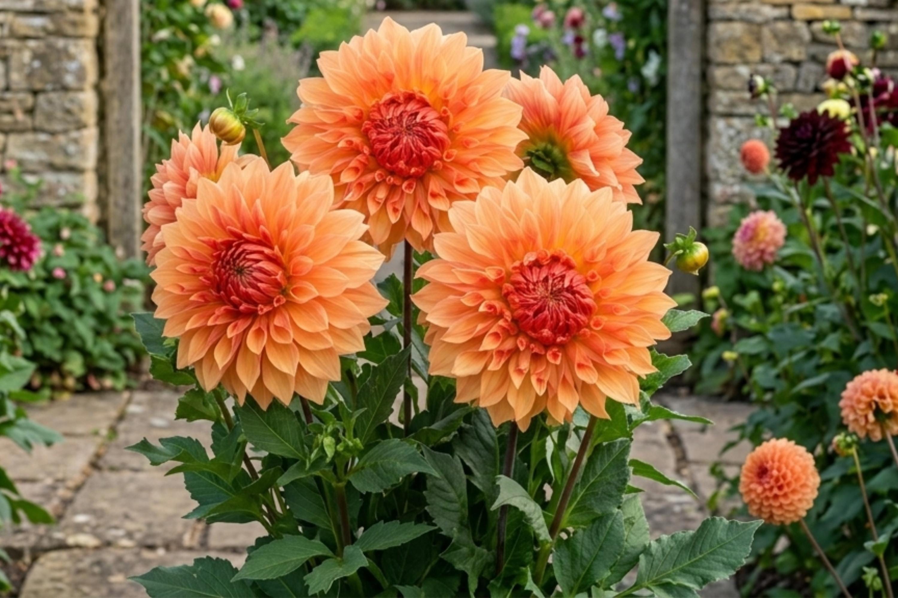 Giant Dinnerplate Dahlia Tuber Clump Noordwijks Glory Decorative Flower for Garden Planting