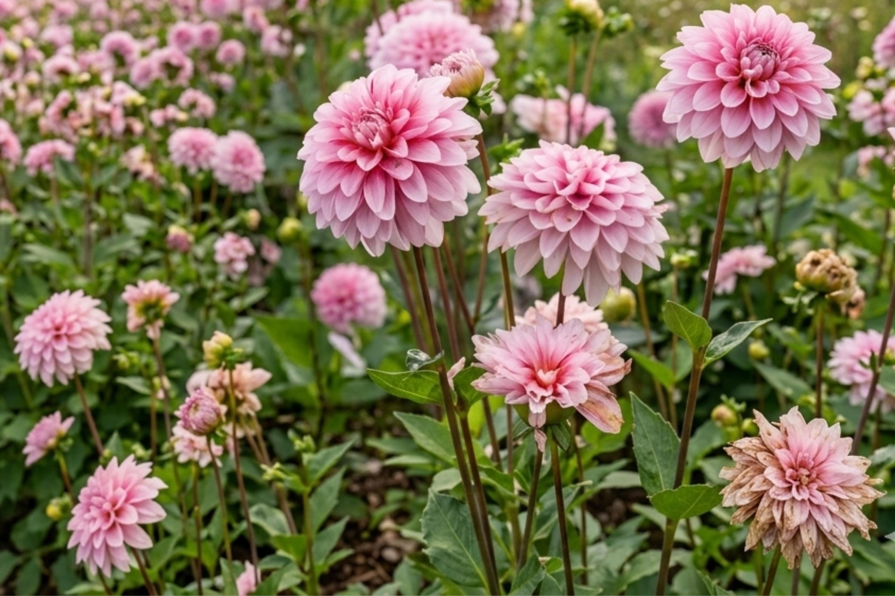 Decorative Dahlia Bulb Clump - Strawberry Cream - Perennial Garden Flower - Dahlia pinnata