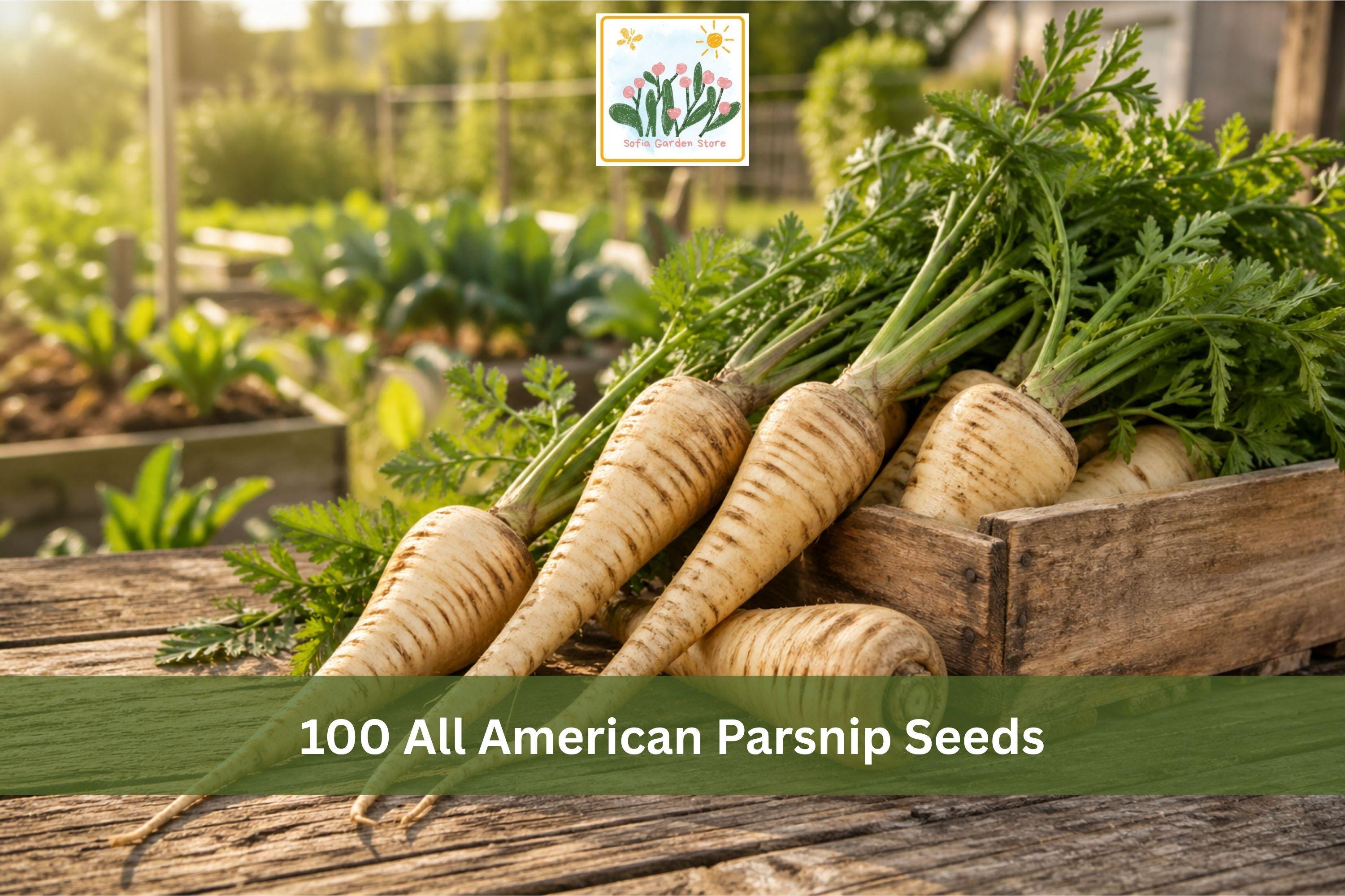 All American Parsnip Seeds, White Root Vegetable, Pastinaca sativa, 100 Seeds for Cool-Season Gardening