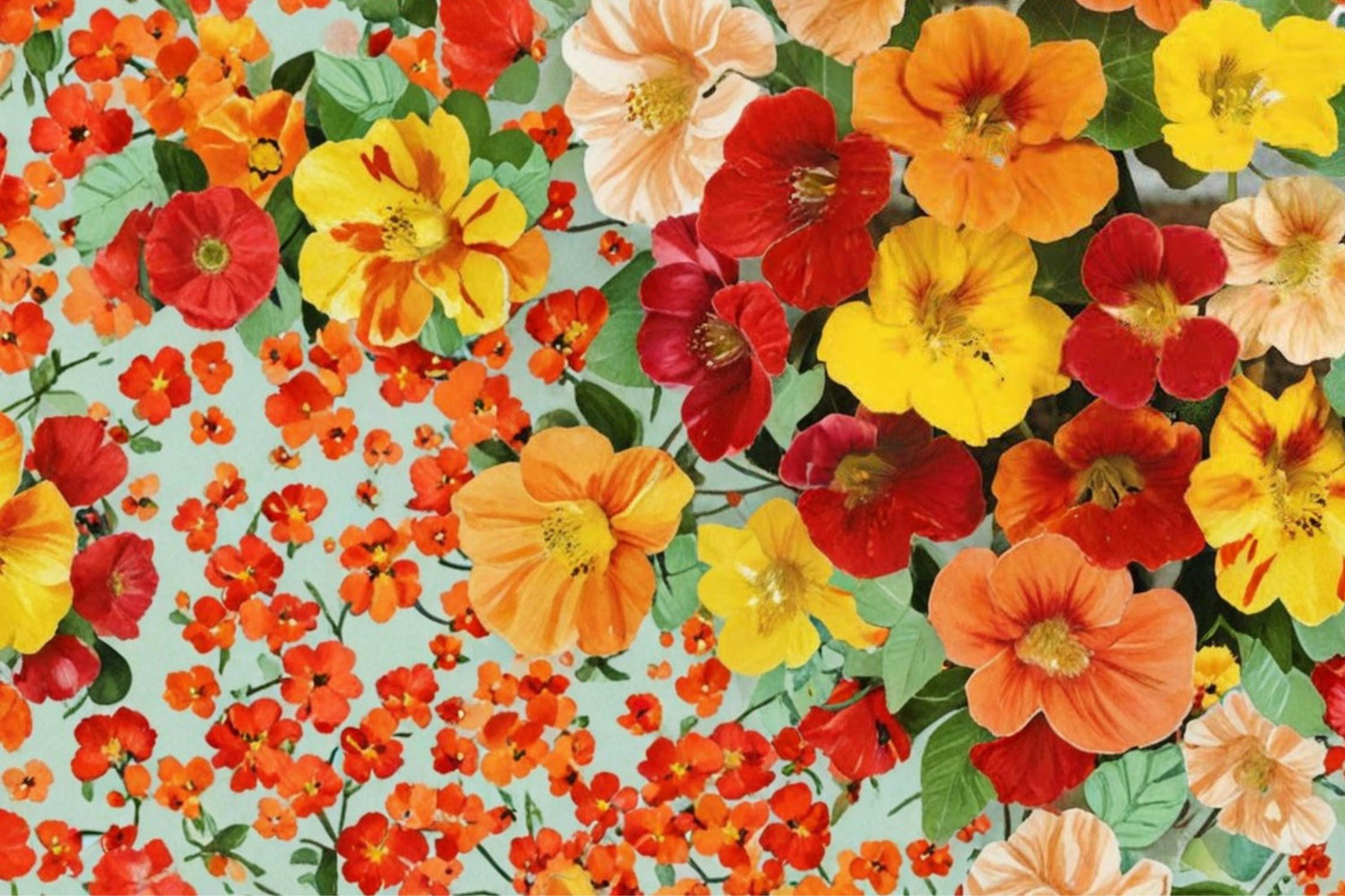 Trailing Nasturtium Seeds – Tropaeolum majus Mix for Vibrant Cascading Flowers in Containers & Gardens