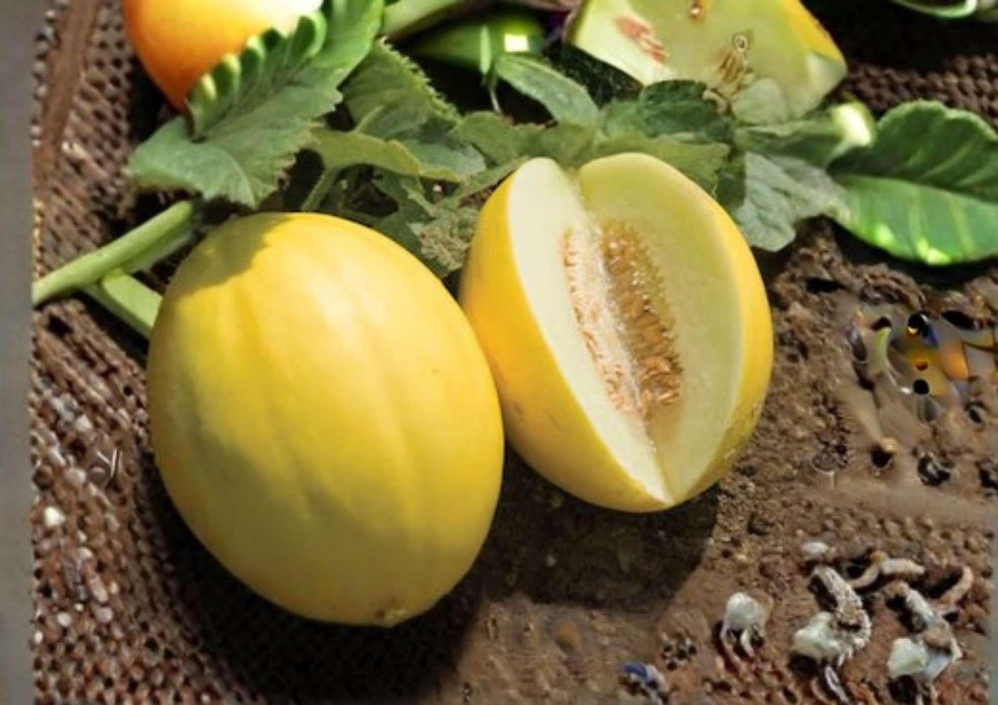 Canary Yellow Melon Seeds – Juan Canary Heirloom Fruit Seeds for Garden Planting, Bright Yellow Honeydew Type, Juicy Summer Melons