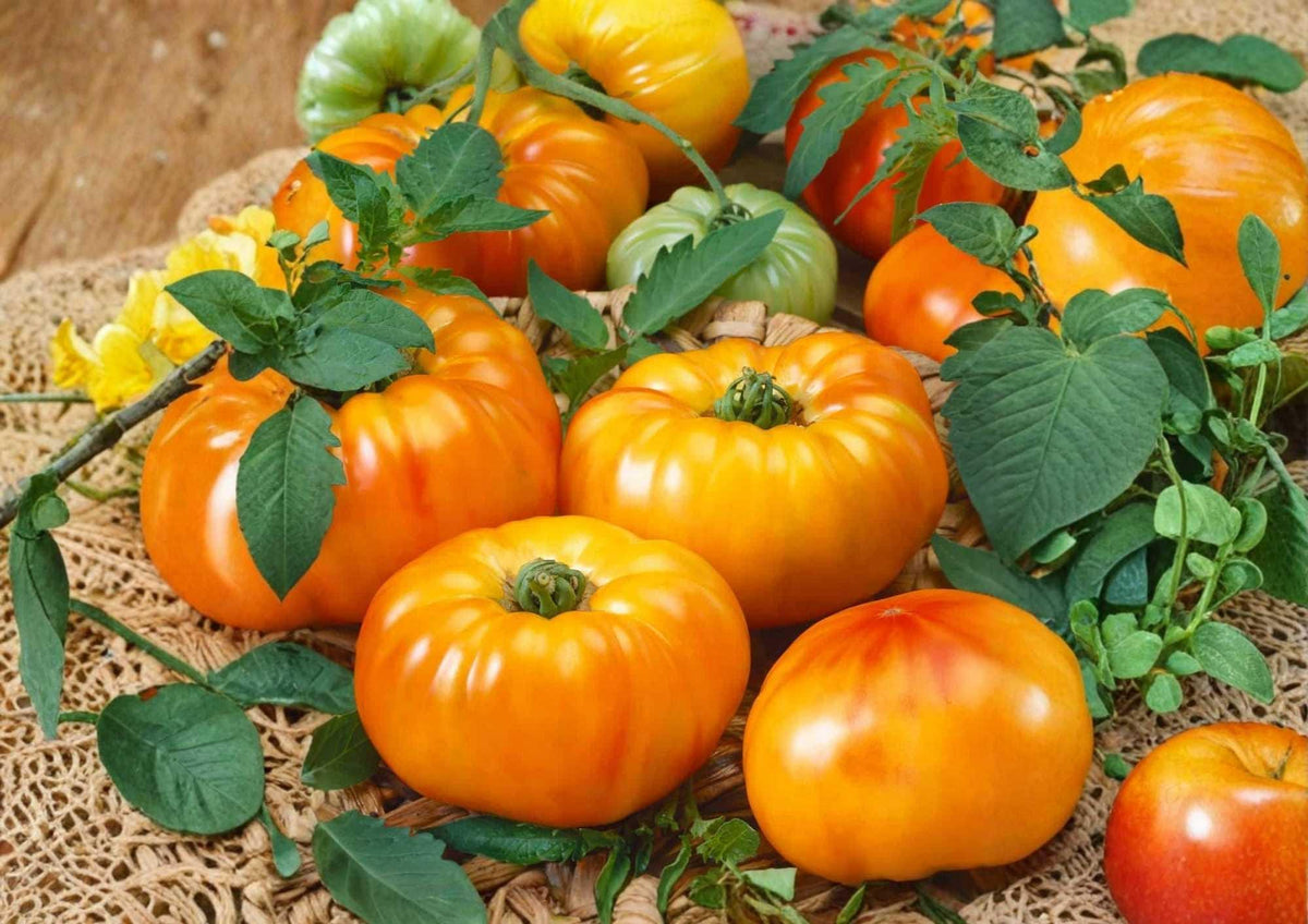 Yellow Brandywine Tomato Seeds – Heirloom Non-GMO Beefsteak, Large Golden Yellow Fruits, Sweet Flavor, Garden Planting