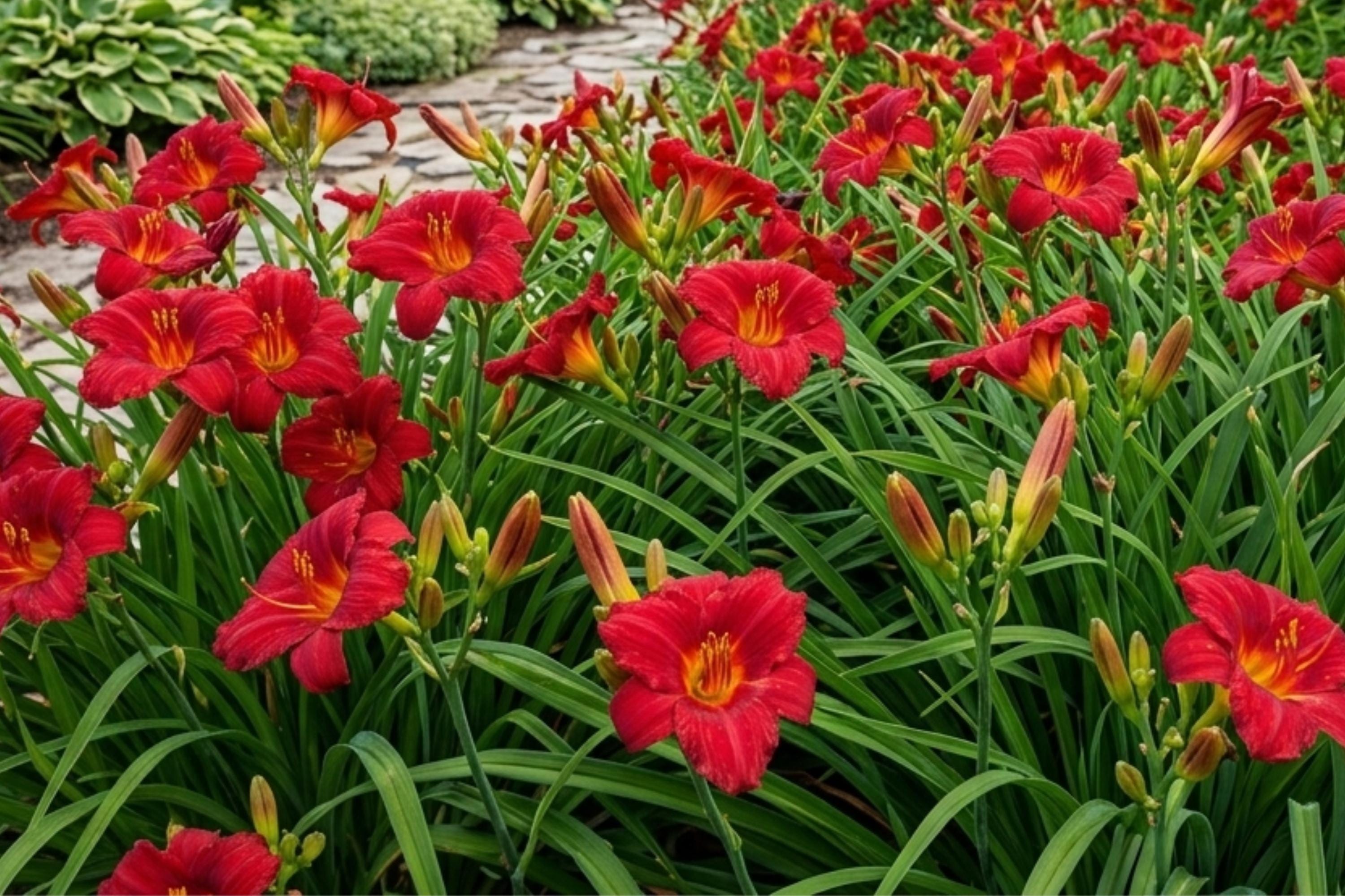 Daylily Bulbs 'Little Business' – Perennial Flower Bare Root Plants for Garden Borders, Pollinator Attracting, Hardy Hemerocallis