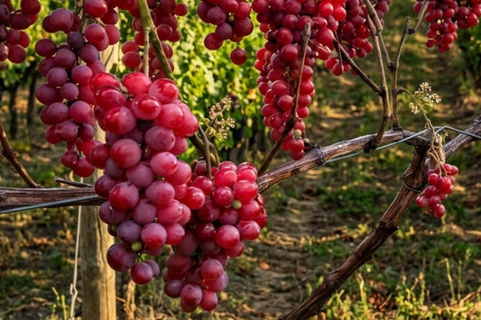 Seedless Grape Vine Plant – Vanessa Red Vitis vinifera, 1-2 Year Old, Fruit-Bearing, Climbing Garden Plant