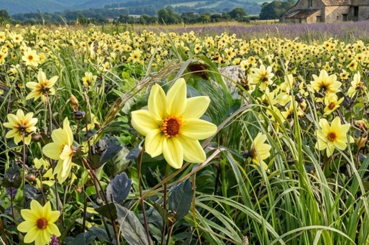 Single Flowered Dahlia Tuber Clump - TOURNESOL (Dahlia pinnata) - Large 6+ Inch Blooms for Garden, Container, Cut Flowers