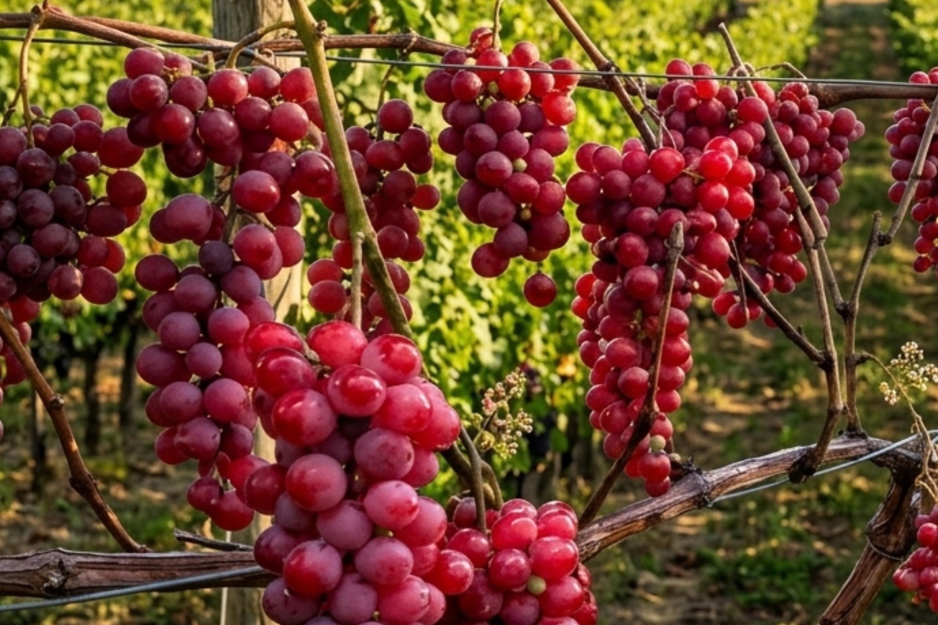 Ruby Red Seedless Grape Plant - 1-2 Year Old Vitis vinifera, Ready to Plant, Fruit Producing, Home Garden, Patio, Climbing Vine