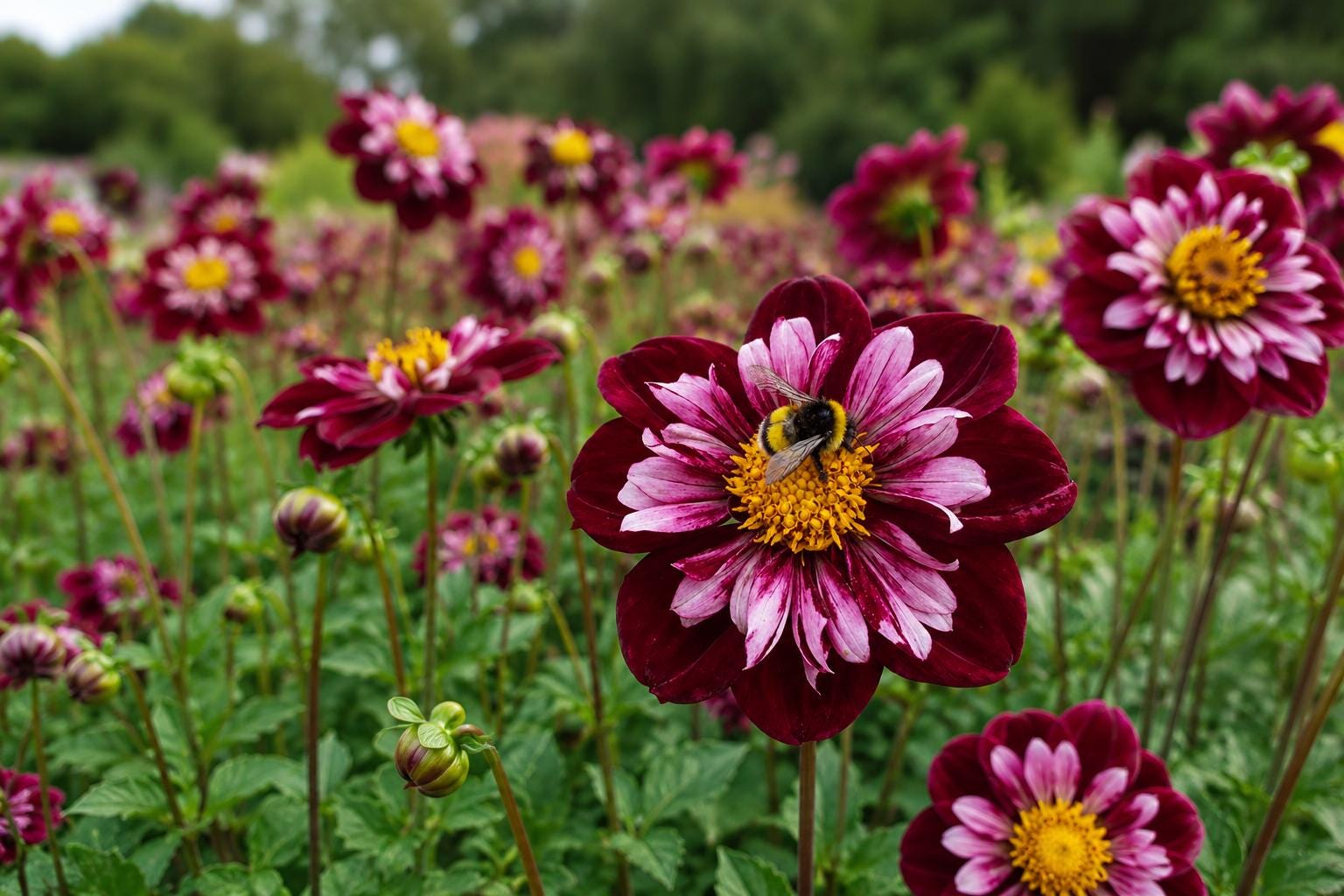Collarette Dahlia Bulb Tuber – 'Joyful Investment' for Attracting Hummingbirds and Pollinators, Dahlia × pinnata