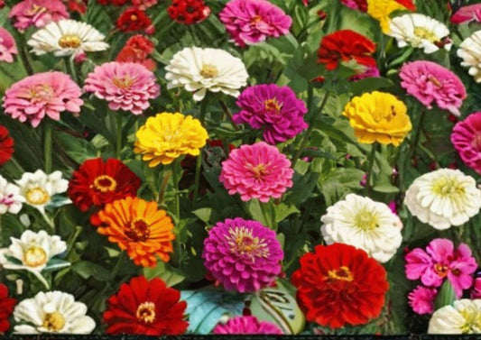 California Giant Zinnia Seeds, Mixed Colors, Flower Seeds for Garden, Pollinator Friendly, Cut Flowers