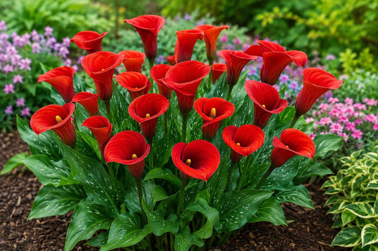 Calla Lily Bulbs Red Alert - Live Flower Plant Zantedeschia spp. for Garden, Border, or Container Planting
