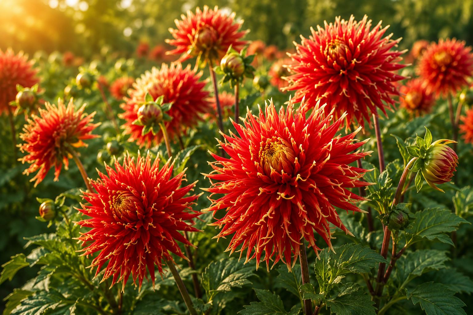 Decorative Cactus Dahlia Bulb Tuber Clump - Dahlia pinnata Perennial Flowering Plant for Garden Borders and Containers