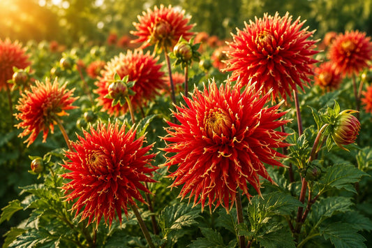 Decorative Cactus Dahlia Bulb Tuber Clump - Dahlia pinnata Perennial Flowering Plant for Garden Borders and Containers