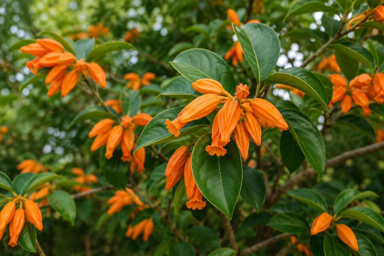 Juanulloa Gold Finger Bush Vine Plant - Rare Tropical Orange Flower, Hummingbird Attracting, Juanulloa spp.