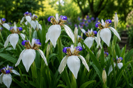 Walking Iris Plant - White Blue Fragrant Blooms - Neoregalia spp. - Shade Garden Bog Perennial